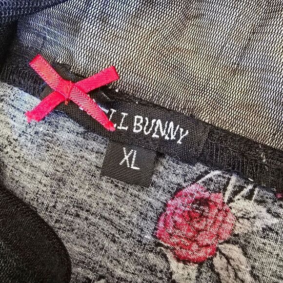 Hell Bunny Black Dress with Red Rose and Skull Pattern Size XL Wimsigoth - Picture 8 of 8